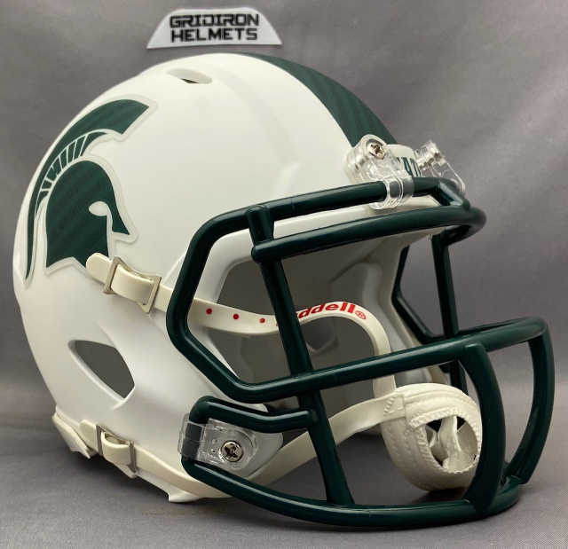 (1) Riddell Pocket Pro Football Helmet Michigan State Spartans (white) new  speed