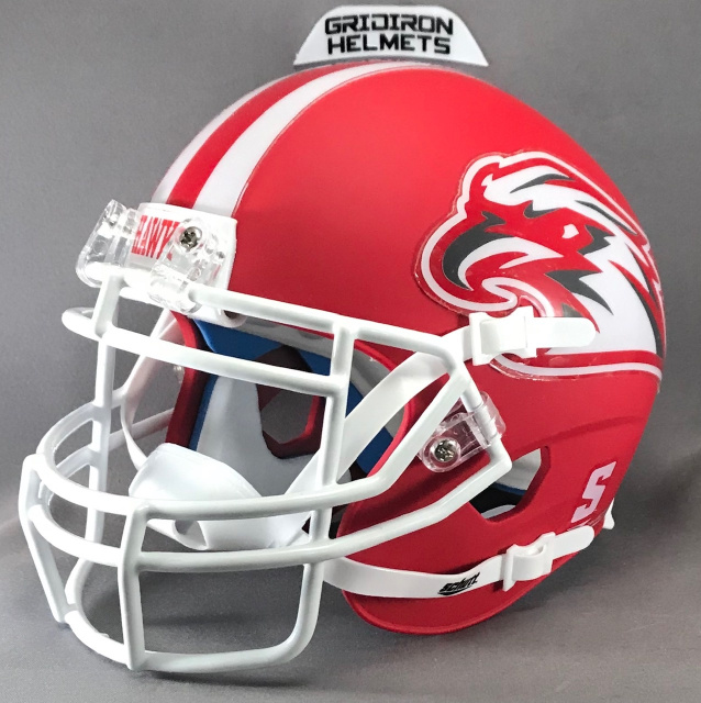 matte red football helmet