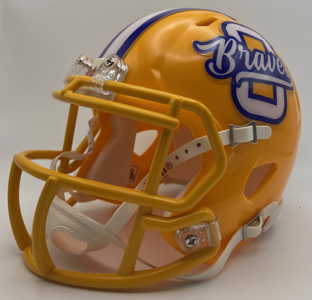 football helmet side view gold