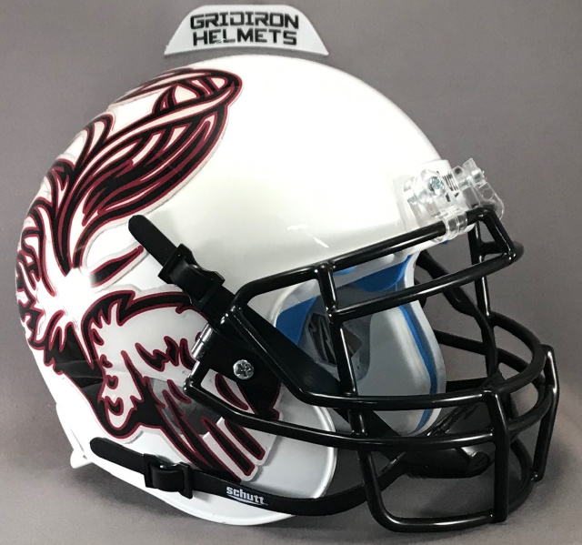 USC Gamecocks Nov. 14 2015 Chrome Feather decals mini helmet Riddell Speed
