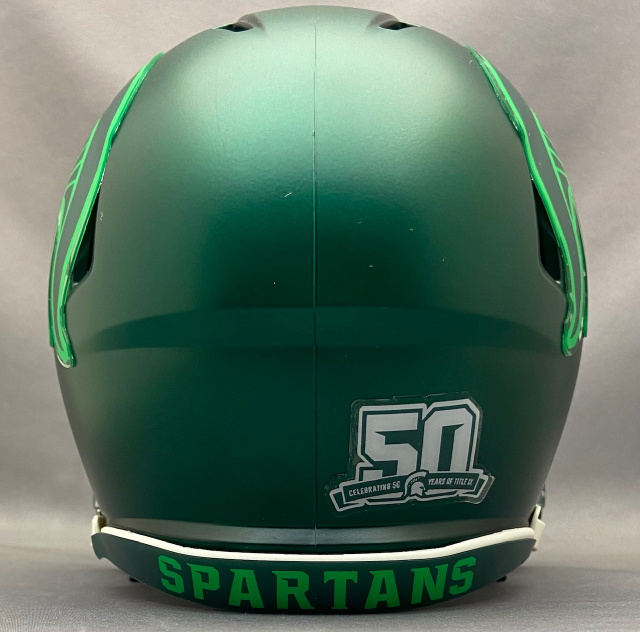 Michigan State Spartans 9-10-2022 NEON outlined Spartan Satin Green ...