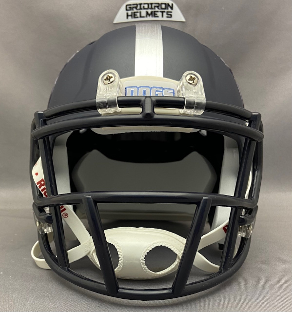 Samford Bulldogs Riddell Speed Matte Navy Helmet 2019 Chrome decals