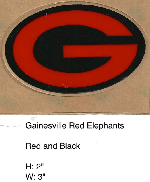 Gainesville Red Elephants HS (GA) Black Oval Red G (only 5 left )